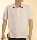 Stone Island Mens White 1/4 Zip High Neck Short Sleeve Cotton T-Shirt
