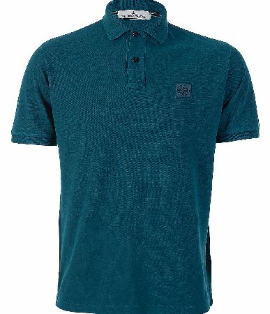 Stone Island Patch Polo Washed Cotton Teal