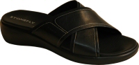 Stonefly black leather and elastic flat slip-on mule
