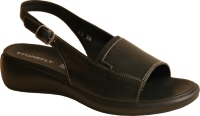Stonefly black leather flat slingback shoe