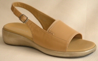 Stonefly tan leather flat slingback shoe