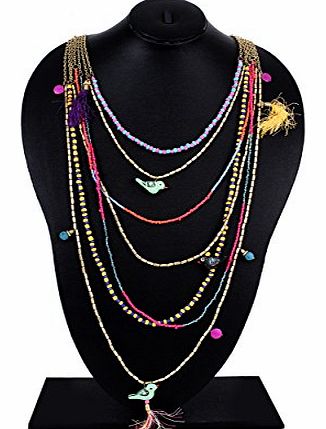 Christmas Gifts Funky Tribal Seed Bead amp; Bird Necklace Fashion Jewellery for Women amp; Girls