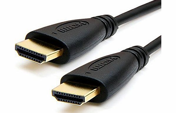 Storite PACK OF 2 X Storite HDMI Cable (PS3)1 Metre (3 Feet) Super Slim HDMI Cable TV Lead 1.4 High Speed Ethernet 3D Full HD 1080p - Black