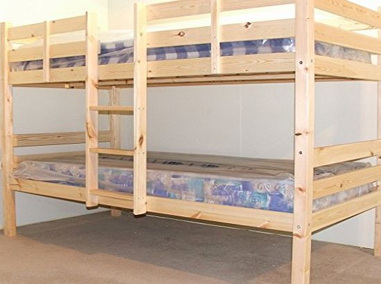 Strictly Beds Chester Bunkbed Adult Bunkbed - 3ft Single Bunk Bed - VERY STRONG BUNK! - Contract Use - has TWO centre rails for added support, heavy duty use