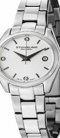 Stuhrling Original Lady Ascot Prime Womens Quartz Watch with Silver Dial Analogue Display and Silver Stainless Steel Br