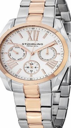 Stuhrling Original Symphony Dynamo Womens Quartz Watch with Silver Dial Analogue Display and Two Tone Stainless Steel Bracelet 494.03