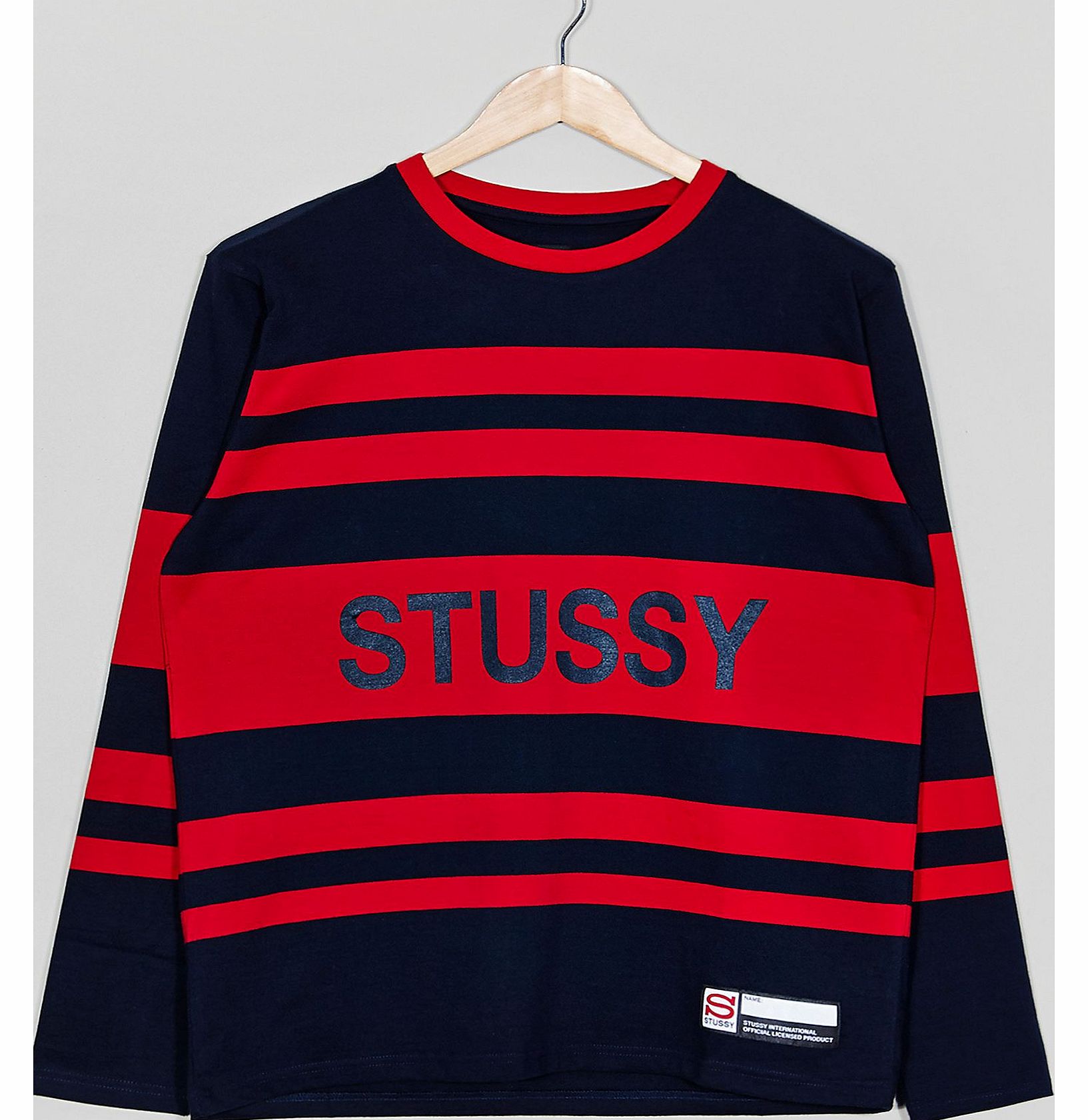 Stussy Logo Striped Long Sleeve Sweatshirt