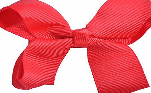 Style Nuvo Bow Clip Ribbon Hair Alligator Clip Grosgrain Slides Girl Prom Accessory Gift - Red