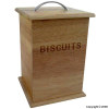 Natural Rubberwood Biscuit Bin