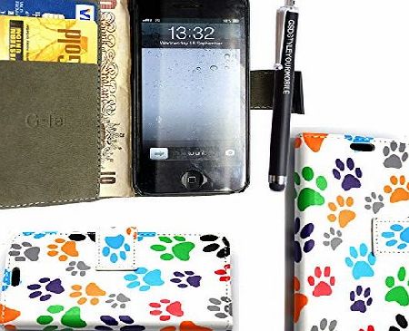 STYLE YOUR MOBILE APPLE IPHONE 4 4S VARIOUS PU LEATHER MAGNETIC FLIP CASE COVER POUCH   STYLUS SCREEN GUARD (Roses on White Book)