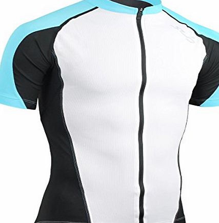 Sub Sports  ELITE CYCLE MENS SHORT SLEEVE JERSEY - Fitted Top - BLACK-WHITE with BLUE - L
