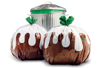 Suck UK Biodegradable Christmas Pudding Bin Bags