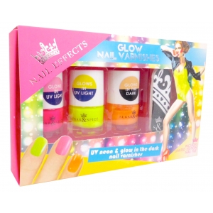 & Spice - Glow Nail Varnishes x 3 + File Kit
