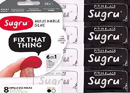sugru  Mouldable Glue - Black amp; White (Pack of 8)