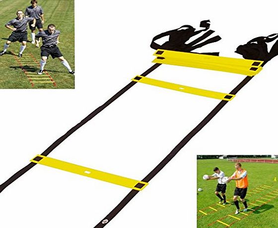 SUMERSHA Training Agility Ladder Speed Ladder, SUMERSHA 5M 10 Rung Adjustable Training Agility Ladders with Black Carry Case for Football Speed Training