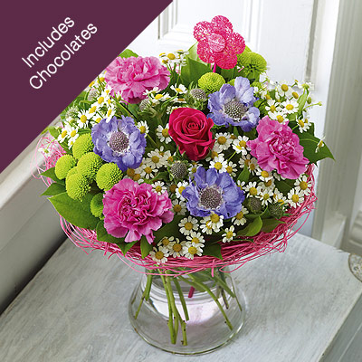 summer Flower Perfect Gift with Chocolates