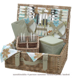 summer Flowers Picnic Basket-4 Person