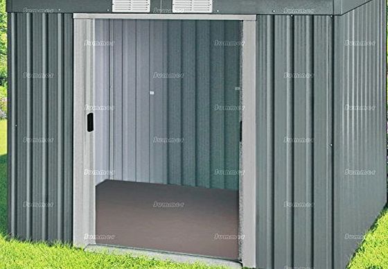 Summer Garden Buildings METAL SHED WITH TIMBER BASE/FLOOR - PENT ROOF, GALVANIZED STEEL - 40`` x 87``