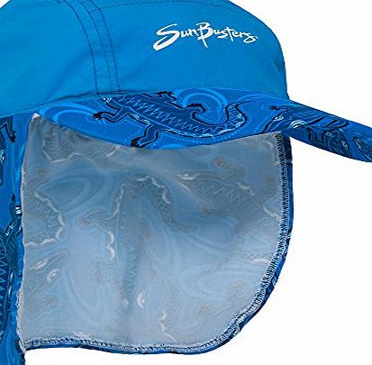 Sun Busters Boys UV Legionnaire Hat - UPF50  UV Sun Protection - Large 5-12 Years Sky Blue