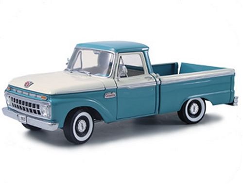 Diecast Model Ford F100 Pickup in Blue and White (1:18 scale)