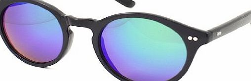 sunglassesinn Small Black Frame Multi Colour Lens Designer Glasses ROUND Fashion 60s Celebrity VTG