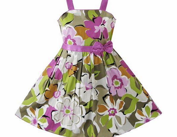 Sunny Fashion BQ95 Girls Dress Purple Flower Party Pageant Child Clothes Size 11-12