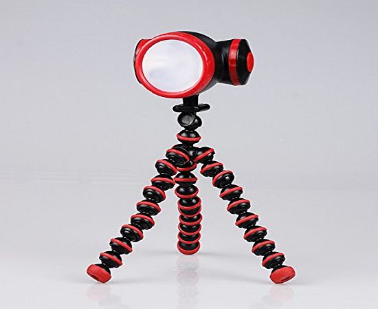 SUNVIEW Multi-Fonction 3W LED Flexible Table Desk Hanging lamp Avec Spider Tripod 3-Level Flashlight Torch for Camping Working Reading Outdoor Travel Emergency and Also Used For Camera Tripod (Basic model)