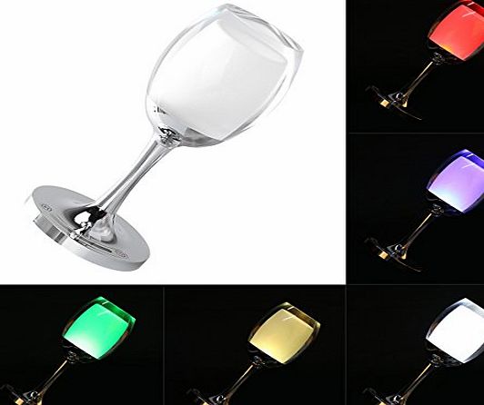 SUPAREE Elegant USB Rechargeable Wine Glass Lamp Romantic Multicolor LED Cup Light with Touch Control 16 Color-changing for Valentines Day Christmas Wedding Birthdays Party Home Bedroom Restaurant Bar