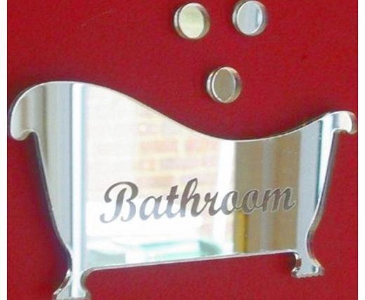 Bath & Three Bubbles Mirror 12cm x 8cm (Engraved Bathroom)