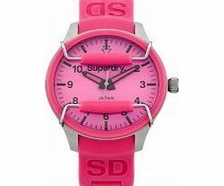 Superdry Ladies Scuba Pink Silicone Strap Watch