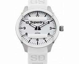 Superdry Ladies Scuba White Silicone Strap Watch