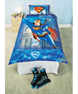 Superman Single Duvet Cover Set - Blue