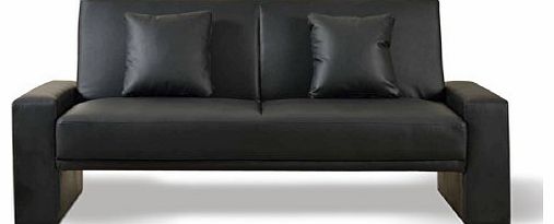 Black Faux Leather Supra Sofa Bed