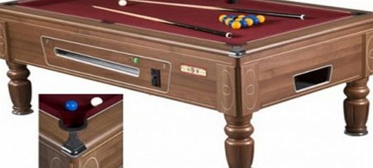Superpool Prince Slate Bed Free Play Pool Table With Oak Veneer Finish And Black Napped Cloth - 6 x 3
