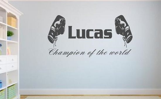 Personalised Boxing Glove vinyl wall art sticker - 16 colours & 4 Sizes - kids39 (4 - X Large 100 x 60 cm)