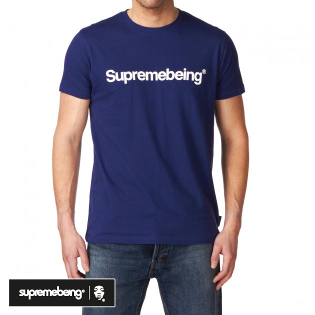 Mens Supremebeing Super Neue T-Shirt - Navy Blue