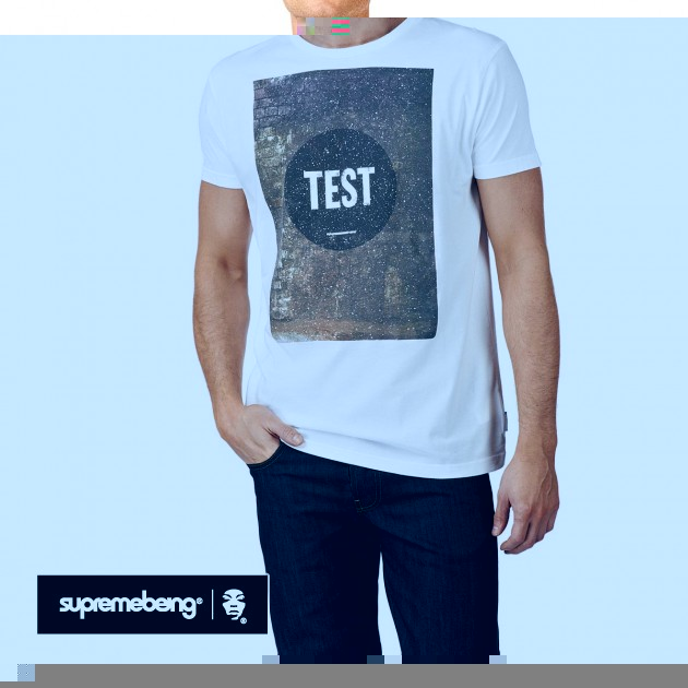 Mens Supremebeing Test T-Shirt - White