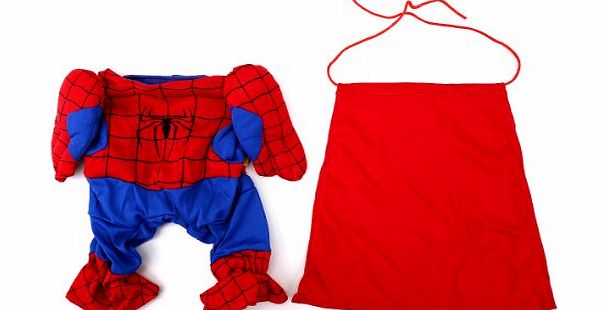 Party Holiday Pet Cat Dog Puppy Cotton Clothes Costume Spiderman Hero Suit S size