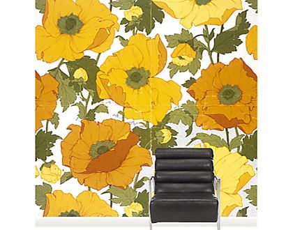 Surface View Summer Poppies Wall Mural, 240 x