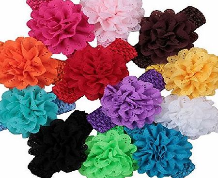Surker Pack of 12 Children Baby Daughter Mini Head Decoration Hair Bow Hairband Headband Accessories