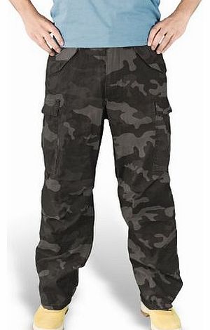 ``Surplus`` Designer-Trousers ``Vintage Fatigues``, Size: L, Color: black camouflage