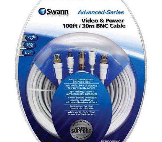 Swann Video and Power 100ft / 30m BNC Cable