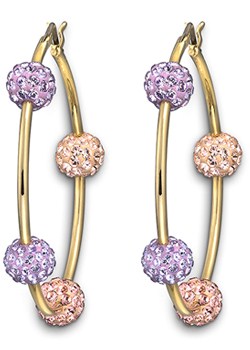 Pink and Purple Pop, Gold Plated Hoop