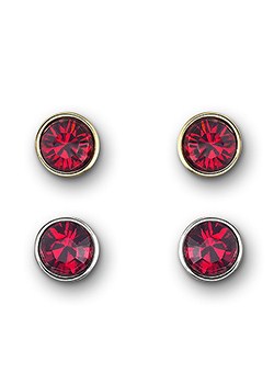 Siam Crystal Stud Earrings Set 1111907