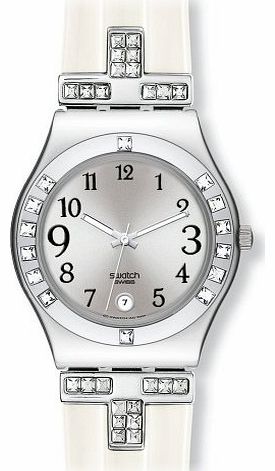 Ladies Fancy Me Silver Dial White Silicone Strap Watch