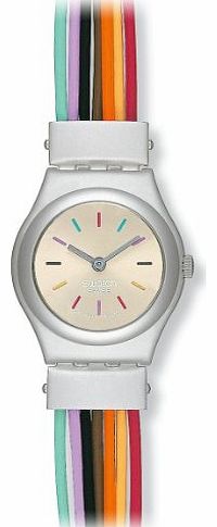 Swatch Ladies Filamento Multicolore Silver Dial Bracelet Watch