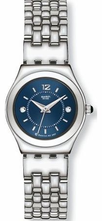 Swatch Ladies Trustfully Mine Blue Dial Silver Tone Bracelet Watch