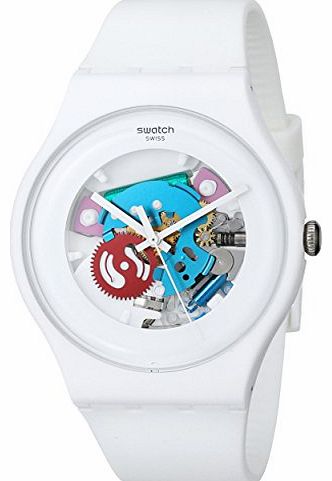 Swatch  WHITE LACQUERED SUOW100 LADIES WHITE PLASTIC PLASTIC CASE WATCH