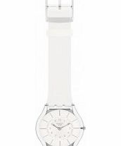Swatch Unisex White Classiness Silicone Strap