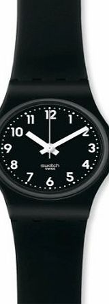 Swatch Womens Originals LB170 Black Rubber Quartz Watch with Black Dial